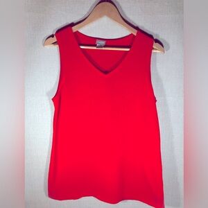 Chico's Persimmon Orange V-neck Tank Sweater Size 1 NWT Career Preppy Sleeveless